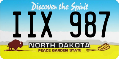 ND license plate IIX987
