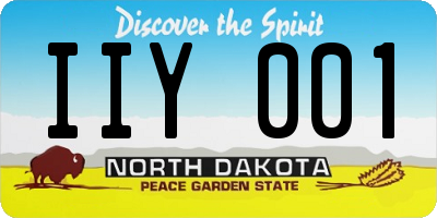 ND license plate IIY001