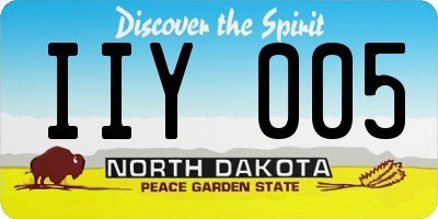 ND license plate IIY005