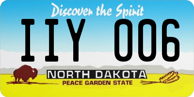 ND license plate IIY006
