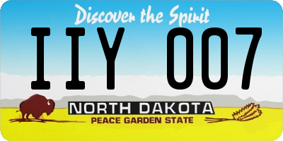 ND license plate IIY007