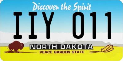 ND license plate IIY011