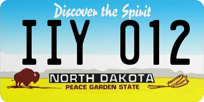 ND license plate IIY012