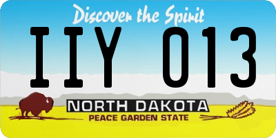 ND license plate IIY013