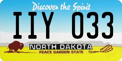 ND license plate IIY033