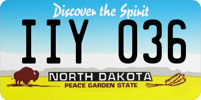 ND license plate IIY036