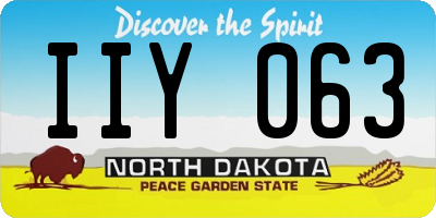 ND license plate IIY063