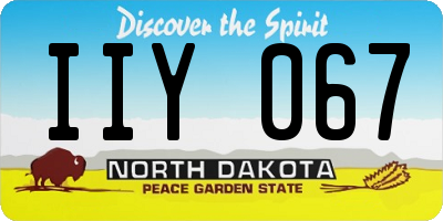 ND license plate IIY067