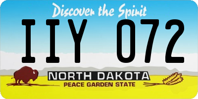 ND license plate IIY072
