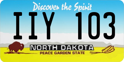 ND license plate IIY103