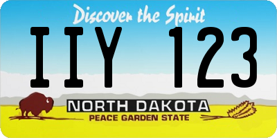 ND license plate IIY123