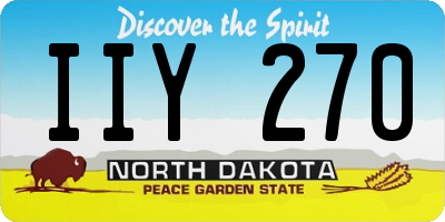 ND license plate IIY270