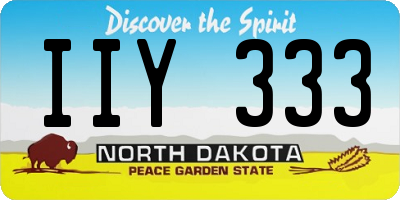 ND license plate IIY333