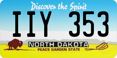 ND license plate IIY353