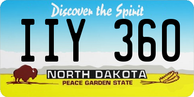 ND license plate IIY360