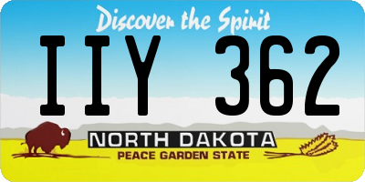 ND license plate IIY362