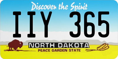 ND license plate IIY365