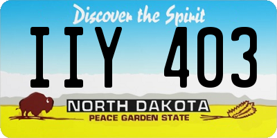 ND license plate IIY403