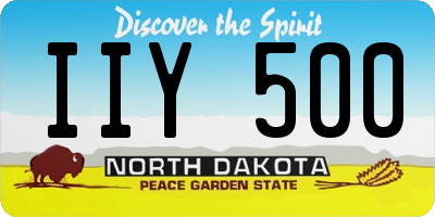ND license plate IIY500