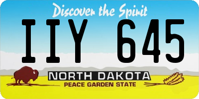 ND license plate IIY645