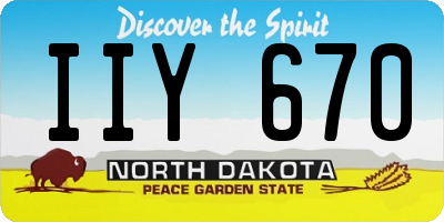 ND license plate IIY670