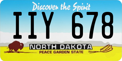 ND license plate IIY678