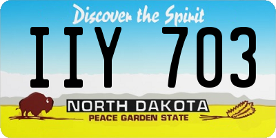ND license plate IIY703
