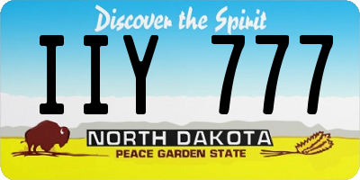 ND license plate IIY777