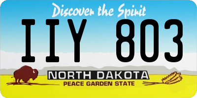 ND license plate IIY803