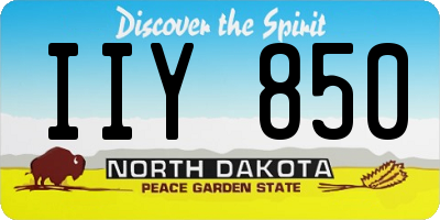 ND license plate IIY850