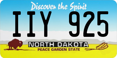 ND license plate IIY925