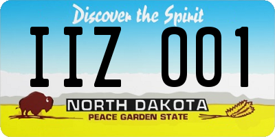 ND license plate IIZ001