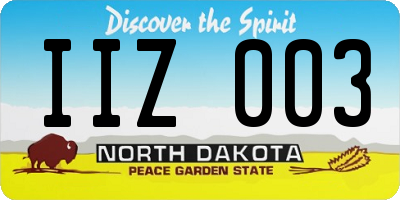ND license plate IIZ003