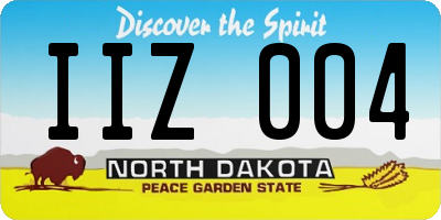 ND license plate IIZ004