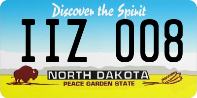 ND license plate IIZ008
