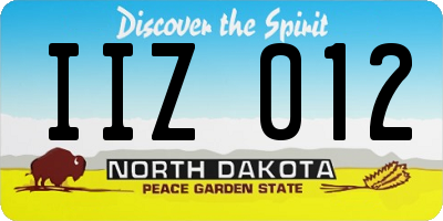 ND license plate IIZ012