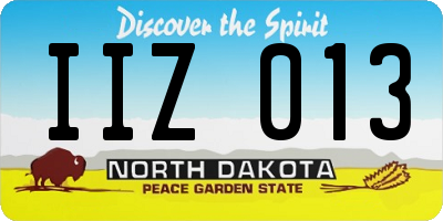 ND license plate IIZ013