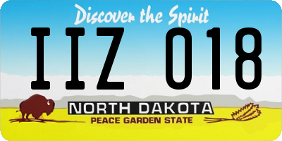 ND license plate IIZ018