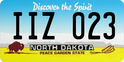 ND license plate IIZ023