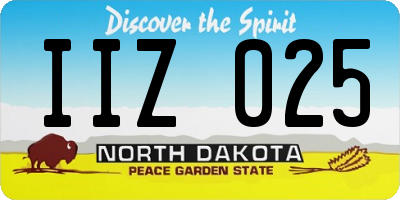 ND license plate IIZ025