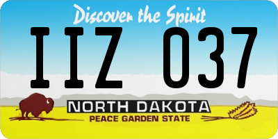 ND license plate IIZ037