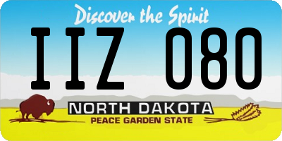 ND license plate IIZ080