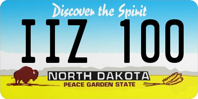 ND license plate IIZ100