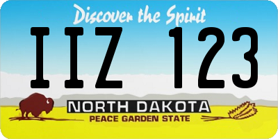 ND license plate IIZ123