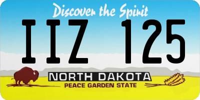 ND license plate IIZ125