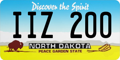 ND license plate IIZ200