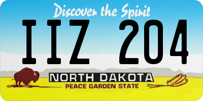 ND license plate IIZ204