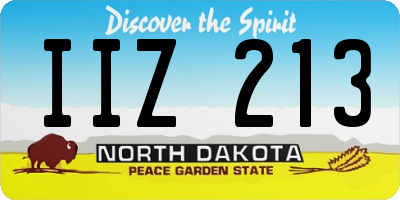 ND license plate IIZ213