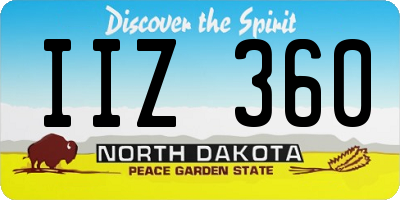 ND license plate IIZ360