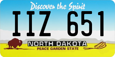 ND license plate IIZ651